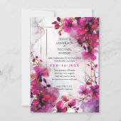 Save The Date 💗 Fuchsia Enchantage : Aquarelle (Dos)