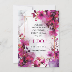 Save The Date 💗 Fuchsia Enchantage : Aquarelle