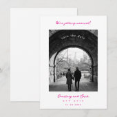 Save The Date Fuchsia Enregistrer la date de mariage (Devant / Derrière)