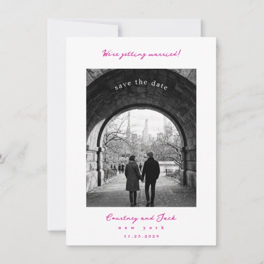 Save The Date Fuchsia Enregistrer la date de mariage (Devant)