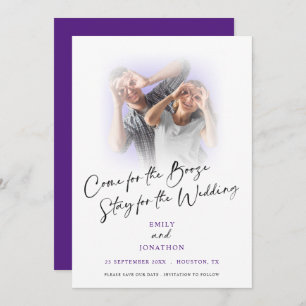 Save The Date Fun Come For Booze Photo Purple Enregistrer La Dat