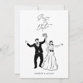 Save The Date Fun mariage mignon couple (Devant)