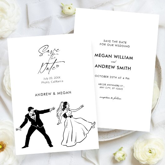 Save The Date Fun mariage mignon couple