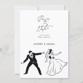 Save The Date Fun mariage mignon couple (Devant)