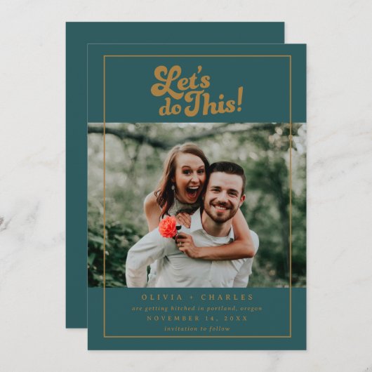 Save The Date Fun Retro Let’s Do This Photo (Devant / Derrière)