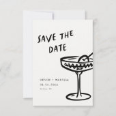 Save The Date Funky + Fun Moderne Rétro Mariage illustré (Devant)