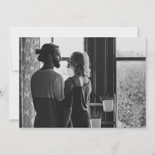 Save The Date Funky Retro Mod Unique Photo Noir et Blanc (Dos)