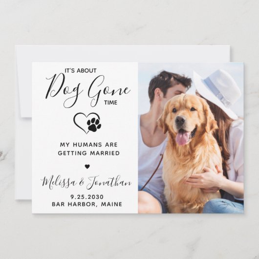 Save The Date Funny Animal Mariage Custom Photo Chien (Devant)