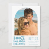 Save The Date Funny Arch Photo Plage Mariage Enregistrer La Date (Devant)