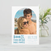 Save The Date Funny Arch Photo Plage Mariage Enregistrer La Date (Debout devant)