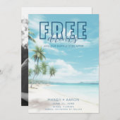 Save The Date Funny Beach Wedding Photo Enregistrer la date (Devant / Derrière)