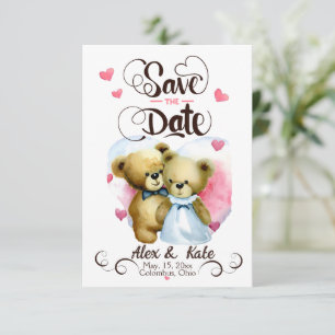 Save The Date Funny Bear Couple Mariage