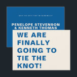 Save The Date Funny Bold Moderne Cobalt Blue Typographie Mariage<br><div class="desc">Funny Bold Moderne Cobalt Blue Typographie Mariage Enregistrer la date</div>