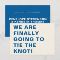 Funny Bold Moderne Cobalt Blue Typographie Mariage