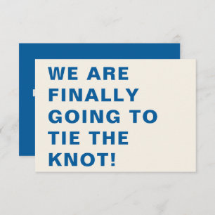 Save The Date Funny Bold Moderne Cobalt Blue Typographie Mariage