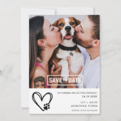 Save The Date Funny Chien 2 Mariage photo (Devant)