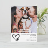 Save The Date Funny Chien 2 Mariage photo (Debout devant)