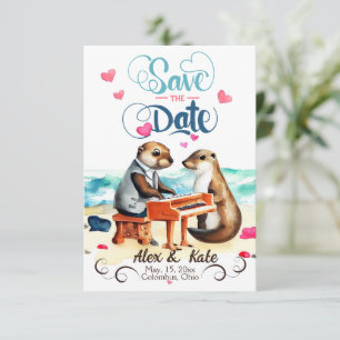Save The Date Funny Couple Otter Mariage