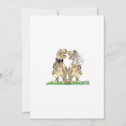 Save The Date Funny Dinosaur Mariage (Dos)