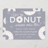 Save The Date Funny Donut Mariage à thème Enregistrer les dates (Devant / Derrière)