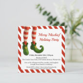 Save The Date Funny Elf Legs | North Pole Mischief Holiday Invit (Debout devant)