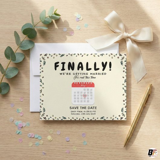 Save The Date Funny Finally Getting Married Postponed Wedding