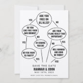 Save The Date Funny Flow Chart Wedding Enregistrer la date (Devant)