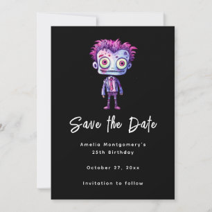 Save The Date Funny Frankenstein Monster Halloween Fun
