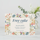 Save The Date Funny Free Cake Fleurs sauvages mariage Enregistre (Debout devant)