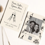 Save The Date Funny Free Cake Open Bar Photo Qr Code<br><div class="desc">Typographie moderne FunnyBoissons libres Photo Qr Code</div>