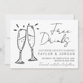 Save The Date Funny Free Drinks and We're Getting Married  (Devant)
