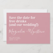 Save The Date Funny Mariage de boissons gratuites (Devant)