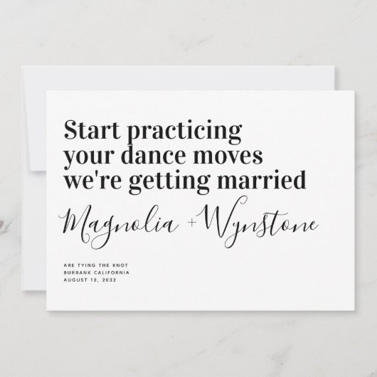 Save The Date Funny Mariage de typographie moderne (Devant)