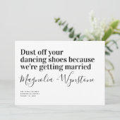 Save The Date Funny Mariage de typographie moderne (Debout devant)