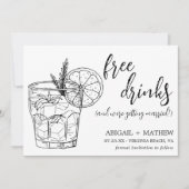 Save The Date Funny Modern Cocktail Croquis Mariage photo tendan (Devant)