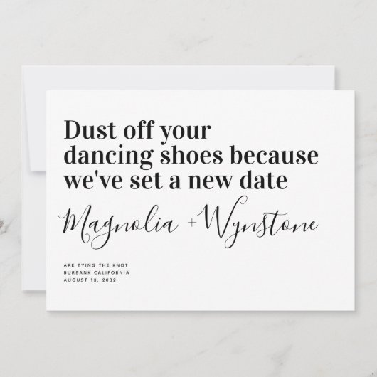 Save The Date Funny Modern Typography Mariage Changez la date (Devant)