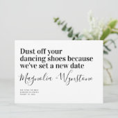 Save The Date Funny Modern Typography Mariage Changez la date (Debout devant)