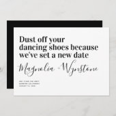 Save The Date Funny Modern Typography Mariage Changez la date (Devant / Derrière)