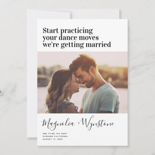 Save The Date Funny Modern Typography Mariage photo (Devant)