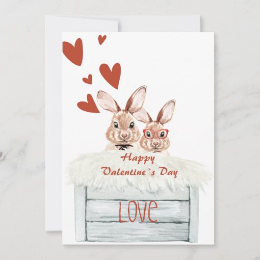 Save The Date Funny Rabbit Vallentine Card Love (Devant)