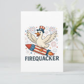 Save The Date Funny Rubber Duck USA Patriotic Firequacker 4e (Debout devant)