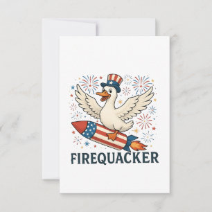 Save The Date Funny Rubber Duck USA Patriotic Firequacker 4e
