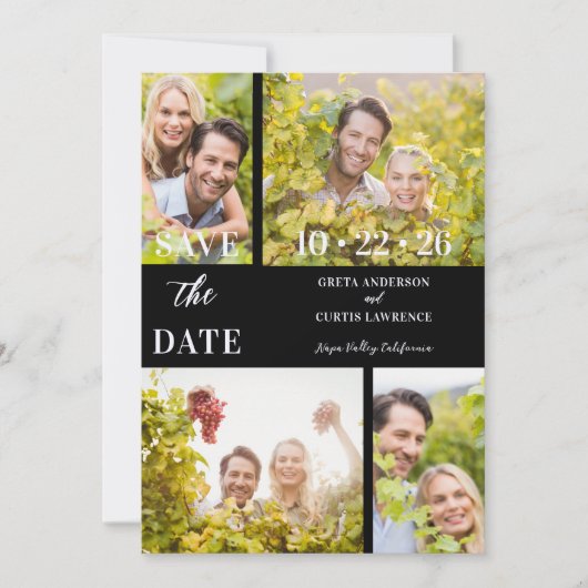 Save The Date Funny & Stylish Unmatched 4 Multi Photos Wedding (Devant)
