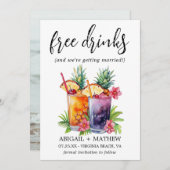 Save The Date Funny Tropical Pineappy Cocktails Mariage photo (Devant / Derrière)