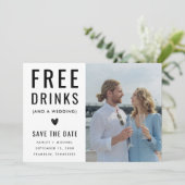 Save The Date Funny Unique boisson libre Qr Code Mariage photo (Debout devant)