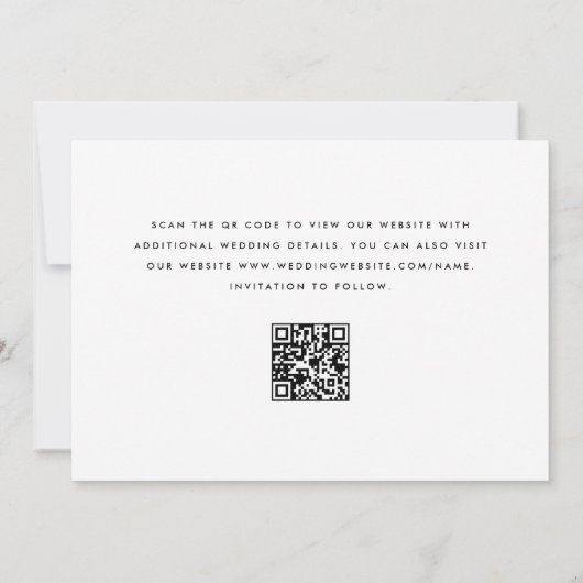 Save The Date Funny Unique boisson libre Qr Code Mariage photo (Dos)
