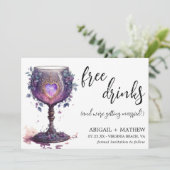Save The Date Funny Whimsical Romantic Goblet Mariage photo (Debout devant)