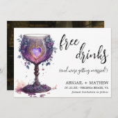 Save The Date Funny Whimsical Romantic Goblet Mariage photo (Devant / Derrière)