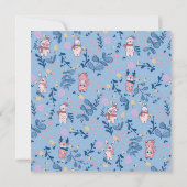 Save The Date Funny Woodland Friends Blue Winter Forest Pattern (Dos)