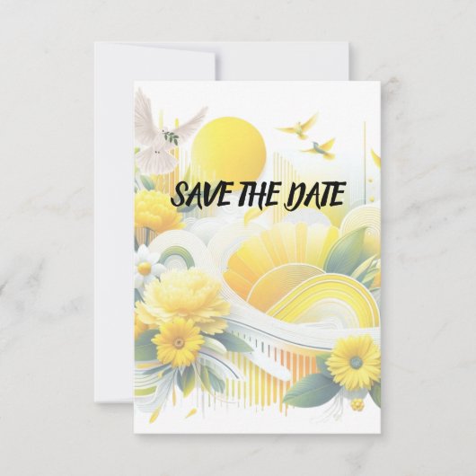 Save The Date Fusion ensoleillée : Jaune & Lime Conception vibra (Devant)
